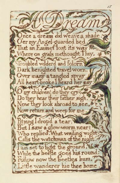 A Dream illustration from Songs of Innocence and of Experience (Bentley Copy L) by William Blake